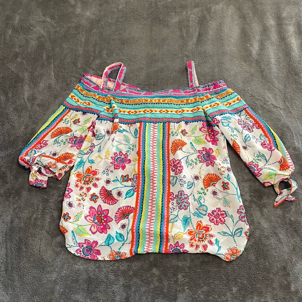 Chenault Multicolor Floral Off-Shoulder Blouse